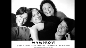 Promotional Headshots for Wymprov featured from left to right: Debby Martin,Sally Sheklow, Enid Lefton, Vicki Silvers