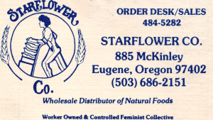 Starflower Company vintage business card featuring logo and contact information.